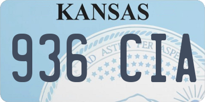 KS license plate 936CIA