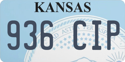 KS license plate 936CIP