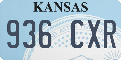 KS license plate 936CXR
