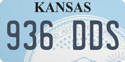 KS license plate 936DDS