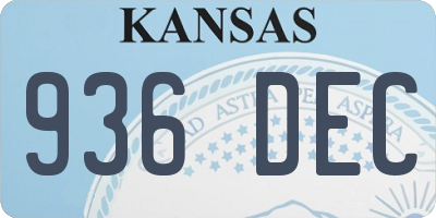 KS license plate 936DEC