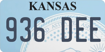 KS license plate 936DEE