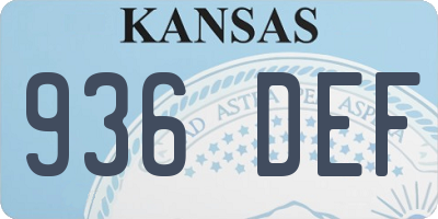 KS license plate 936DEF