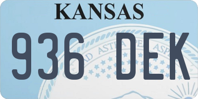 KS license plate 936DEK