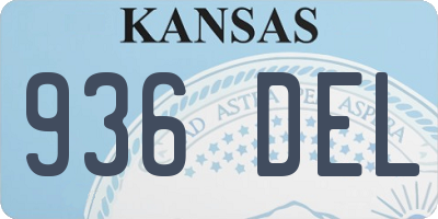 KS license plate 936DEL