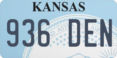 KS license plate 936DEN