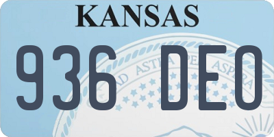KS license plate 936DEO