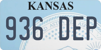 KS license plate 936DEP