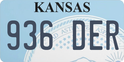 KS license plate 936DER