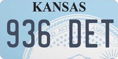 KS license plate 936DET