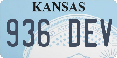 KS license plate 936DEV
