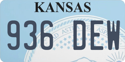 KS license plate 936DEW