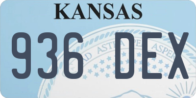 KS license plate 936DEX