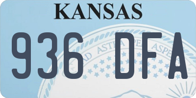 KS license plate 936DFA