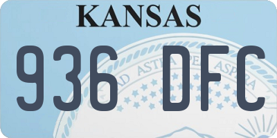 KS license plate 936DFC
