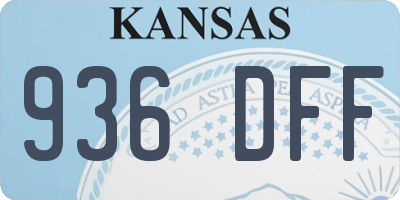 KS license plate 936DFF