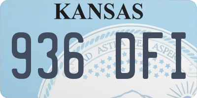 KS license plate 936DFI