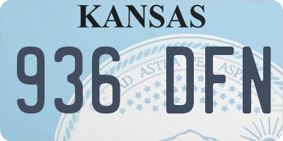 KS license plate 936DFN