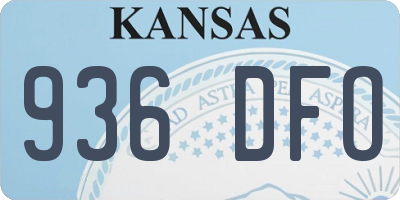 KS license plate 936DFO