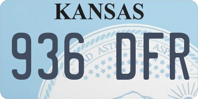 KS license plate 936DFR