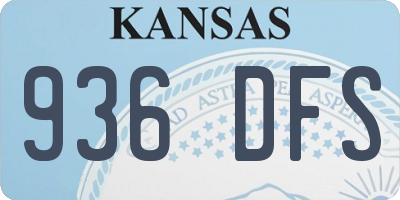 KS license plate 936DFS