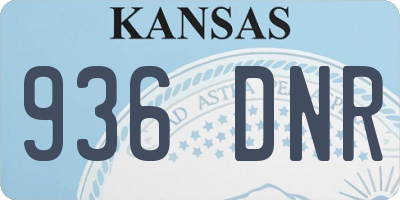 KS license plate 936DNR