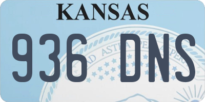 KS license plate 936DNS