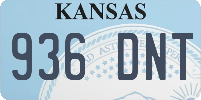 KS license plate 936DNT