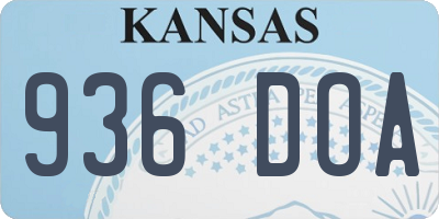 KS license plate 936DOA