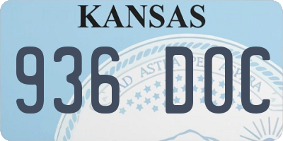 KS license plate 936DOC
