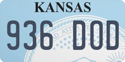 KS license plate 936DOD