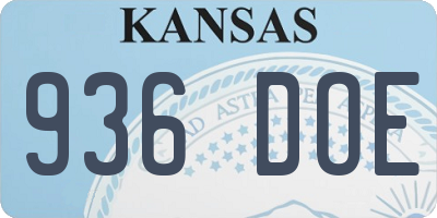 KS license plate 936DOE