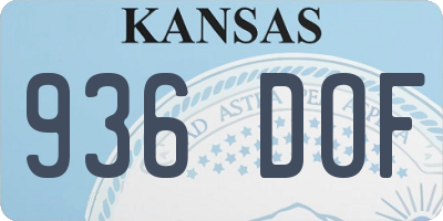 KS license plate 936DOF