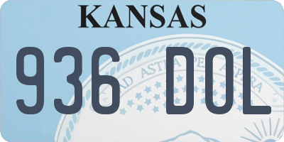KS license plate 936DOL