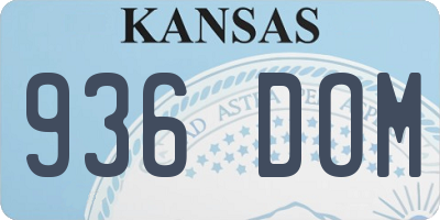 KS license plate 936DOM
