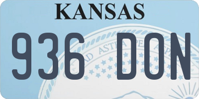 KS license plate 936DON