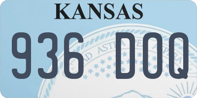 KS license plate 936DOQ
