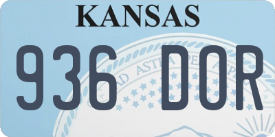 KS license plate 936DOR