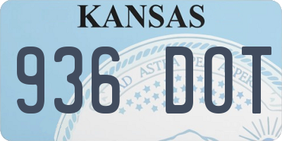 KS license plate 936DOT