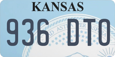 KS license plate 936DTO