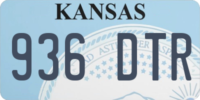 KS license plate 936DTR