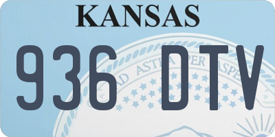 KS license plate 936DTV