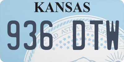 KS license plate 936DTW