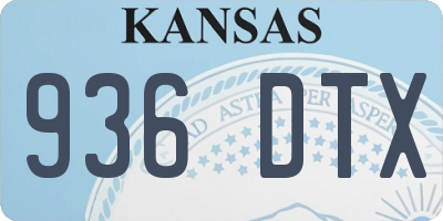 KS license plate 936DTX