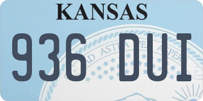 KS license plate 936DUI