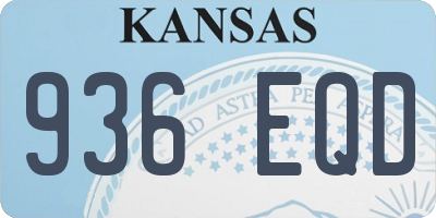 KS license plate 936EQD