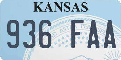 KS license plate 936FAA