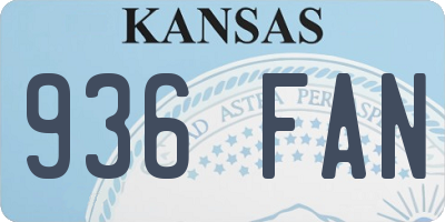 KS license plate 936FAN