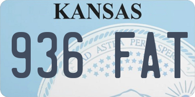KS license plate 936FAT