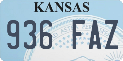 KS license plate 936FAZ